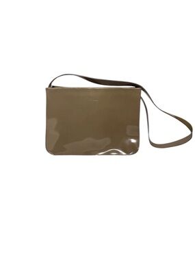 Vintage Furla Patent Leather Shoulder Bag in Taupe Brown